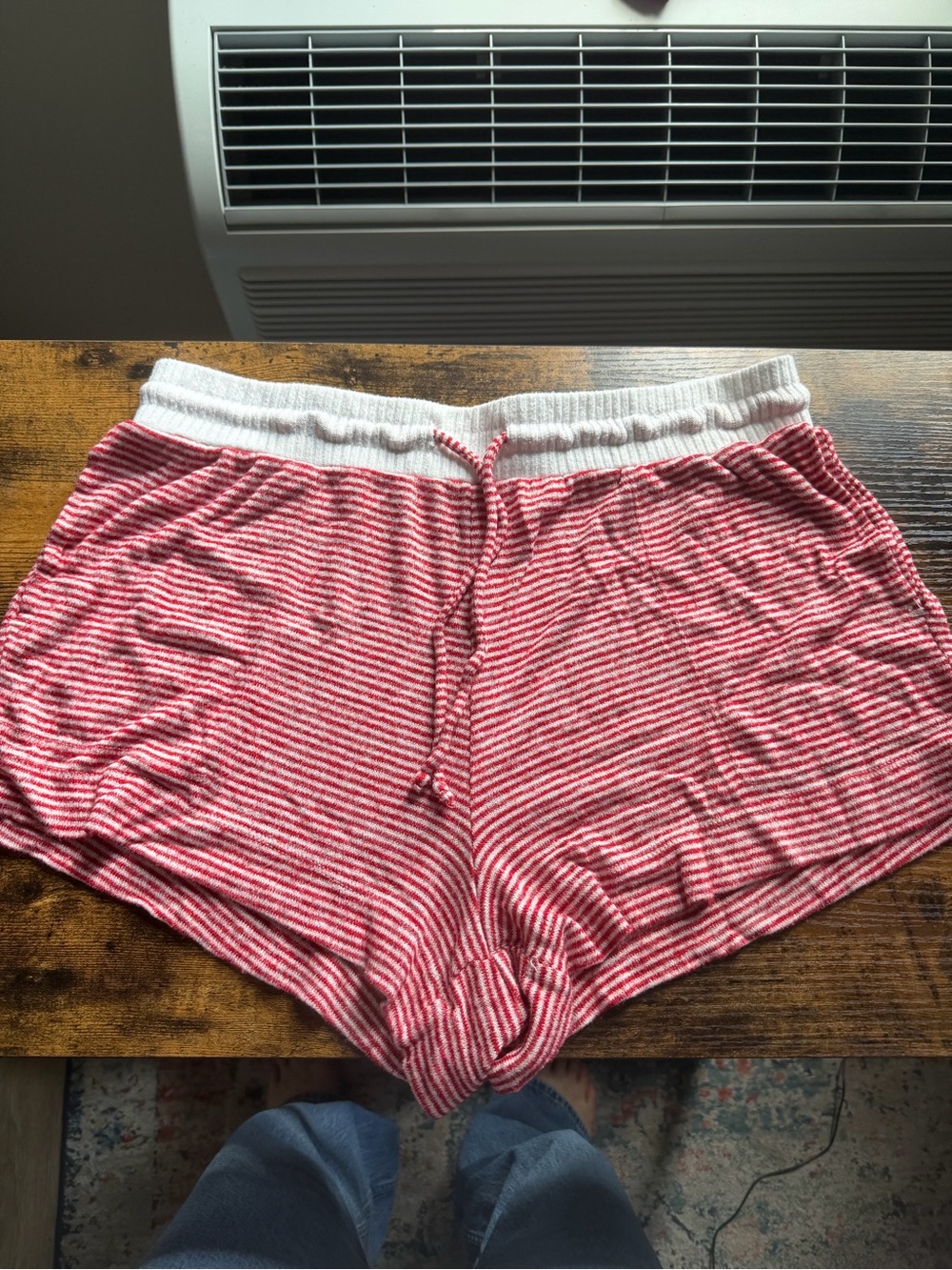 stars above Red & White Striped Lounge Shorts